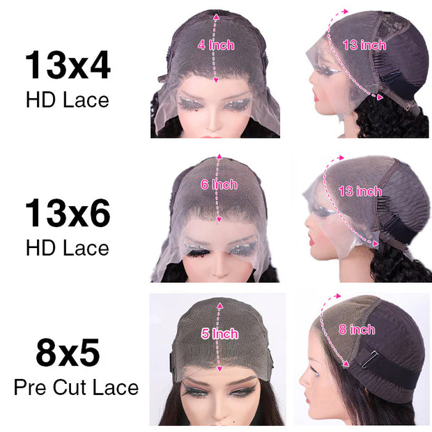 300% Density Bomb Curly HD Lace Front Wigs Pre bleached Glueless Ready To Go Human Hair Wigs