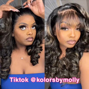 Pre All Everthing | Highlights 3D Body Wave Tiny Knots Pre Bleached Wear Go Upgraded 13X6 HD Lace Glueless Wig