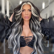 Ombre Balayage Wig With Blonde Streaks In Front Body Wave/Straight 13x6 HD Lace Front Human Hair Wigs