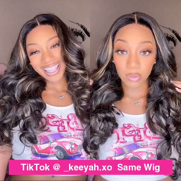 Pre All Everthing | Highlights 3D Body Wave Tiny Knots Pre Bleached Wear Go Upgraded 13X6 HD Lace Glueless Wig