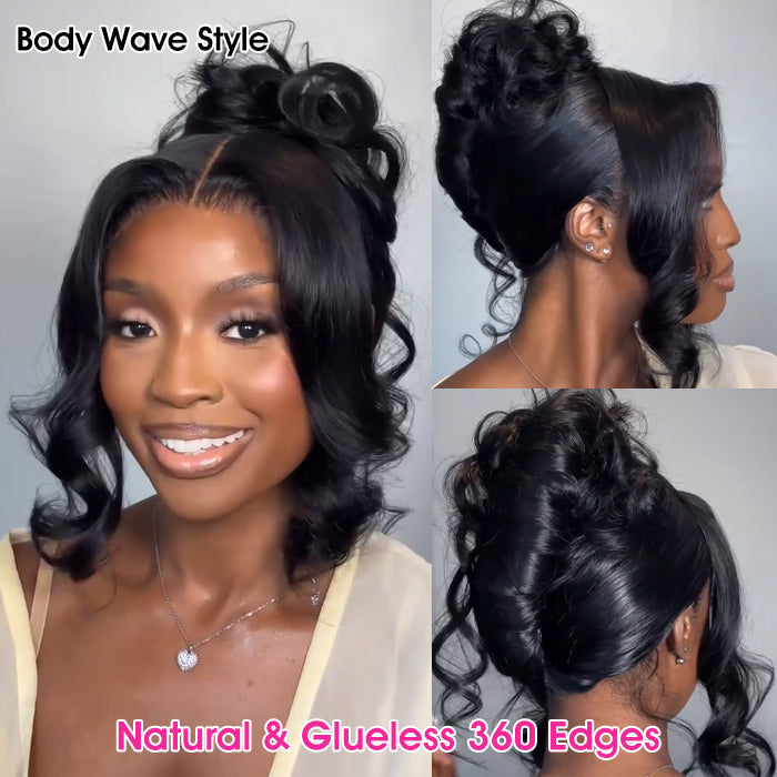 New Upgrade Hidden Elastic Strap 360 Lace Frontal Body Wave Wigs Snug Fit All Sizes Human Hair Wigs
