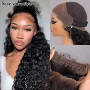 22=$169 Upgrade Glueless 360 Lace Frontal Wigs With Hidden Strap Ready & Go Water Wave Affordable Human Hair Wigs 220% Density