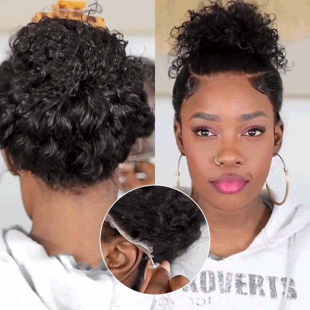 New Glueless 360 Around Lace Frontal Wigs With Adjustable Elastic String Ready & Go Curly Affordable Human Hair Wigs
