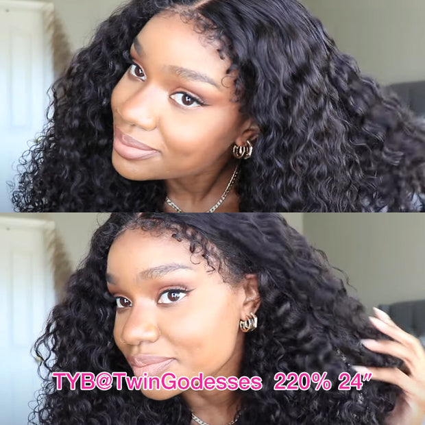 Two Wigs=169.99|4X4 HD Lace 4C Edges Curly Wig+4X4 HD Lace Body Wave Wig With Bangs