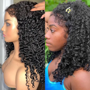 Pull & Go 4C Edges Curly Lace Frontal Wig Invisible HD Lace Human Hair Wig With Curly Natural Baby Hairline