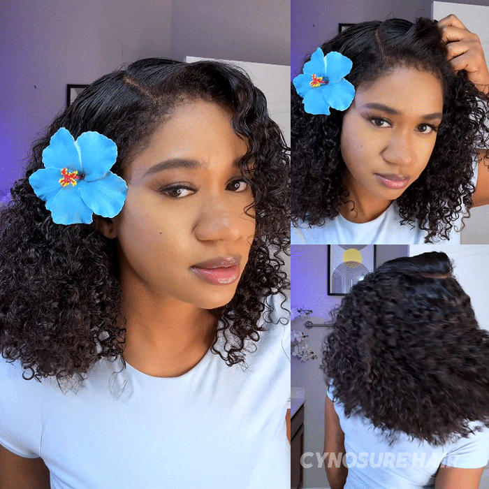 4C Curly Edges Lace Frontal Wig Invisible HD Lace Curly Human Hair Wig With Natural Baby Hairline
