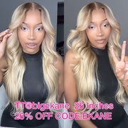 Cynosure Curtain Bangs Glueless Ash Blonde Highlights Wig #18613 Human Hair Wigs With Dark Roots 14 Inch To 28 Inch