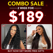 2 Wigs=$189|20 Inch 5X5 Pre Cut HD Lace Water Wave+18 Inch 5X5 Pre Cut HD Lace Straight Wig