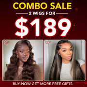 2 Wigs=$189|18 Inches 5X5 HD Lace Highlight Straight Wig+20'' Brown 5x5 HD Lace Body Wave Wig