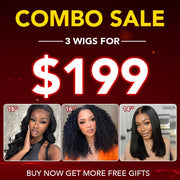 3 Wigs=$199|16'' Body Wave 5X5 HD Lace Wig+16 Inch 5X5 HD Lace Curly Wig+14'' 8X5 HD Lace Straight Wig