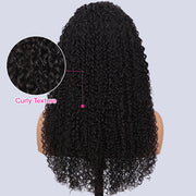 Pre All Everything Pre Bleached  Pre Cut  With Magic Tape HD Lace Curly Glueless Human Hair Wigs