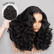Bouncy & Fluffy Glueless Funmi Curly Luxurious Human Hair Wig Pre-Bleached Knots Pre-Cut Lace 8X5 13X6 Full HD Lace Thick Layered Wavy Wig