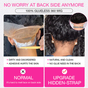 New Hidden Strap 360 Lace Frontal Wigs Kinky  Straight HD Lace Front Human Hair Wigs Pre Plucked Pre Bleached Natural Around Kinky Edges