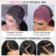 280% Luxury Density 13X6 Full HD Lace Body Wave Lace Frontal Wig Pre Bleached Pre Plucked Super Thick Human Hair Wig