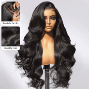 280% Luxury Density 13X6 Full HD Lace Body Wave Lace Frontal Wig Pre Bleached Pre Plucked Super Thick Human Hair Wig