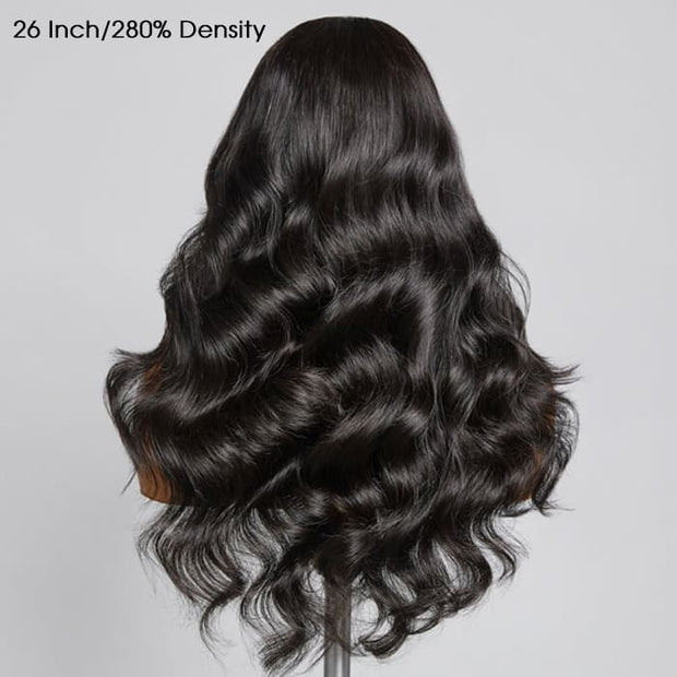 280% Luxury Density 13X6 Full HD Lace Body Wave Lace Frontal Wig Pre Bleached Pre Plucked Super Thick Human Hair Wig