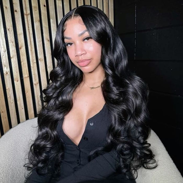 280% Luxury Density 13X6 Full HD Lace Body Wave Lace Frontal Wig Pre Bleached Pre Plucked Super Thick Human Hair Wig