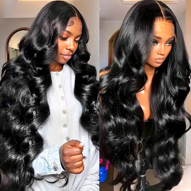 280% Luxury Density 13X6 Full HD Lace Body Wave Lace Frontal Wig Pre Bleached Pre Plucked Super Thick Human Hair Wig