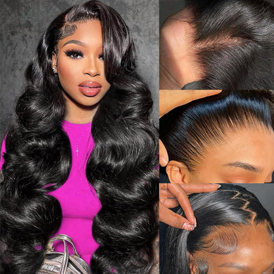 280% Luxury Density 13X6 Full HD Lace Body Wave Lace Frontal Wig Pre Bleached Pre Plucked Super Thick Human Hair Wig