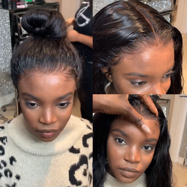 New Upgrade Hidden Elastic Strap 360 HD Lace Front Wig Straight Human Hair Wigs Snug Fit All Sizes