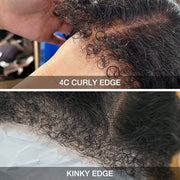 Type 4C Edges Hairline Wig Deep Curly Hair Invisible HD Lace Front Human Hair Wigs With Curly Edges