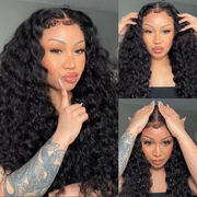 4C Edge Hairline丨Deep Wave 13x4 HD Lace Front Wig with Curly Edges Baby Hair Wigs