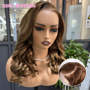 280% Blonde Highlight Barrel Curls Glueless Left C Part Wig Bleached Knots Pre Cut 8X5 HD Lace Closure Human Hair Wigs