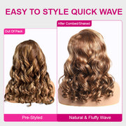 280% Blonde Highlight Barrel Curls Glueless Left C Part Wig Bleached Knots Pre Cut 8X5 HD Lace Closure Human Hair Wigs
