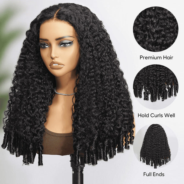 Burmese Curly HD Lace Frontal Wig With Spiral Curly Ends Pull & Go Glueless Human Hair Wig