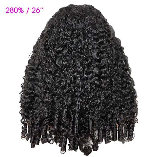 Burmese Curly HD Lace Frontal Wig With Spiral Curly Ends Pull & Go Glueless Human Hair Wig