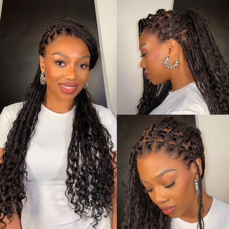 $120 Off Glueless Boho Braided Water Wave 13X6 Full HD Lace Front Wig Flexi Fit Drawstring Cap Human Hair Wig
