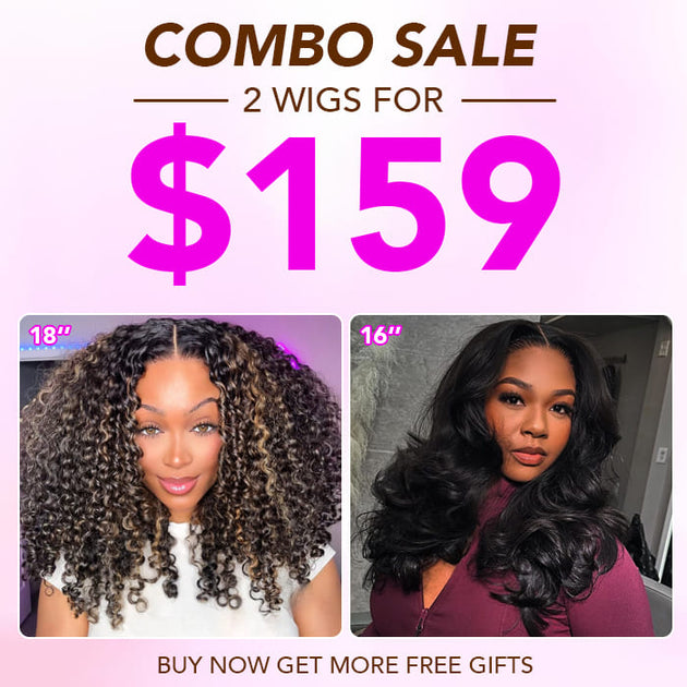 2 Wigs=$159|18 Inche 5X5 Pre Cut Lace Body Wave Wig With Curtain Bangs ...
