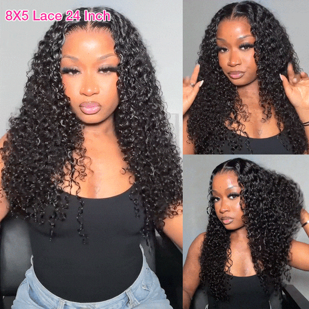 Pre All Everything Pre Bleached  Pre Cut  With Magic Tape HD Lace Curly Glueless Human Hair Wigs