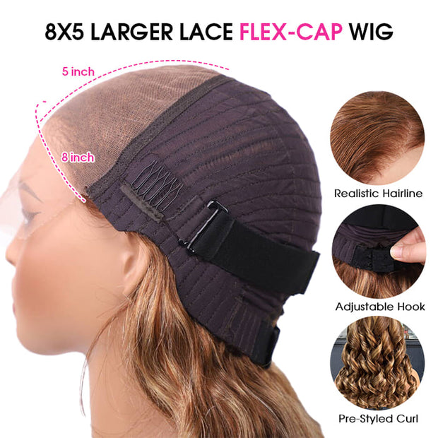 280% Blonde Highlight Loose Body Wave Glueless Side Part Wig Bleached Knots Pre Cut 8X5 HD Lace Closure Human Hair Wigs