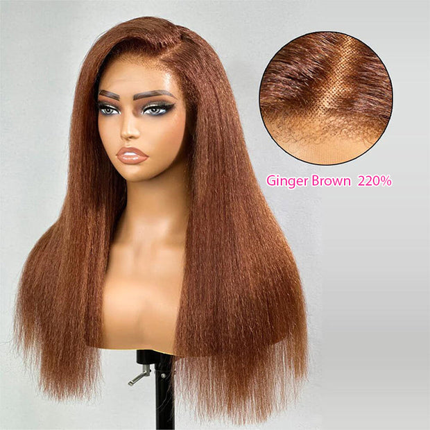 Kinky Edge Hairline丨Kinky Straight Hair 13x4 HD Lace Front Wig with Curly Edges Baby Hair Wigs