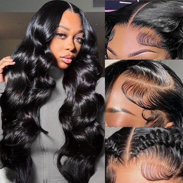 280% Luxury Density 13X6 Full HD Lace Body Wave Lace Frontal Wig Pre Bleached Pre Plucked Super Thick Human Hair Wig