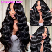 Glueless 280%  Density 13X6 Full HD Lace Body Wave Lace Frontal Wig Pre Bleached Pre Plucked Super Thick Human Hair Wig
