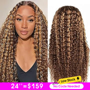 #4/27 Highlight Color Pre Cut 5x5 HD Lace Front Wigs Deep Wave Human Hair Wigs 180% Density
