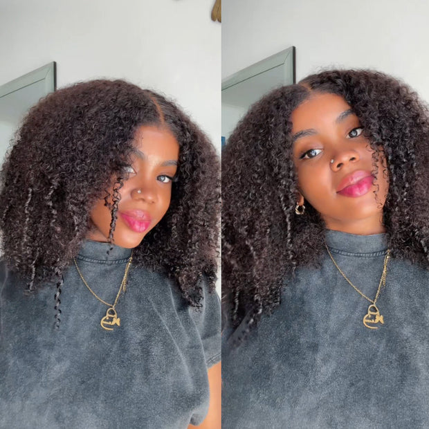 layered cut afro kinky curly wig