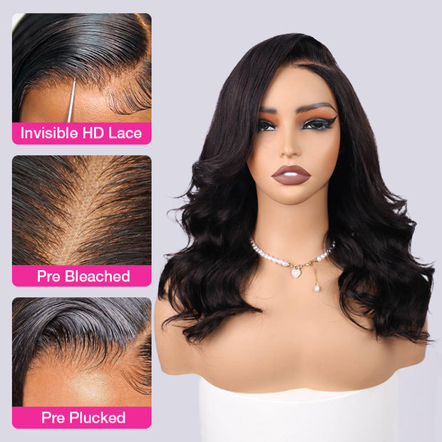 280% Barrel Curls Glueless Left C Part Wig Bleached Knots Pre Cut 8X5 HD Lace Closure Human Hair Wigs