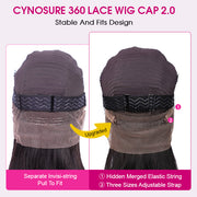 4C Edges Glueless 360 Lace Frontal Wigs With Hidden Elastic Strap kinky Straight or Curly Affordable Snug Fit Human Hair Wigs