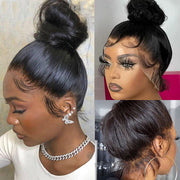 Flash Sale Sung Fit Hidden Strap 360 Skin Lace Frontal Pre-cut & Pre-bleached Human Hair Wig 180% Density