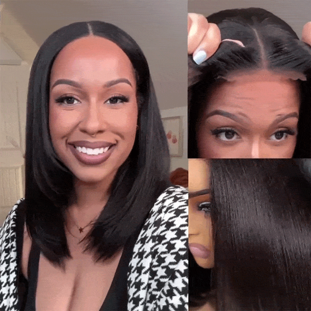 Flash Sale Pull & Go Glueless Wig Yaki Pre Cut HD Lace Front Human Hair Wigs 220%