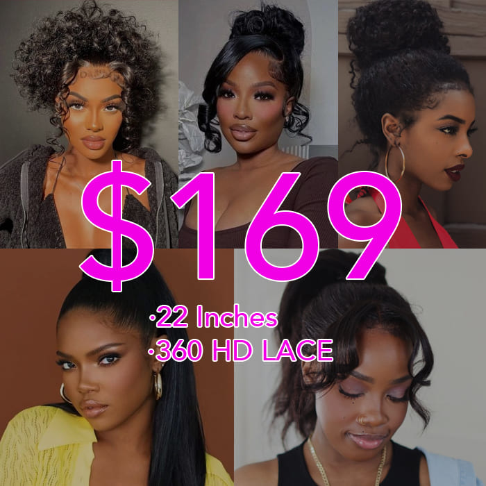 22 Inch Invisi-String Glueless 360 Lace Frontal Wigs Pre Plucked Pre Bleached Human Hair Wigs For Black Women