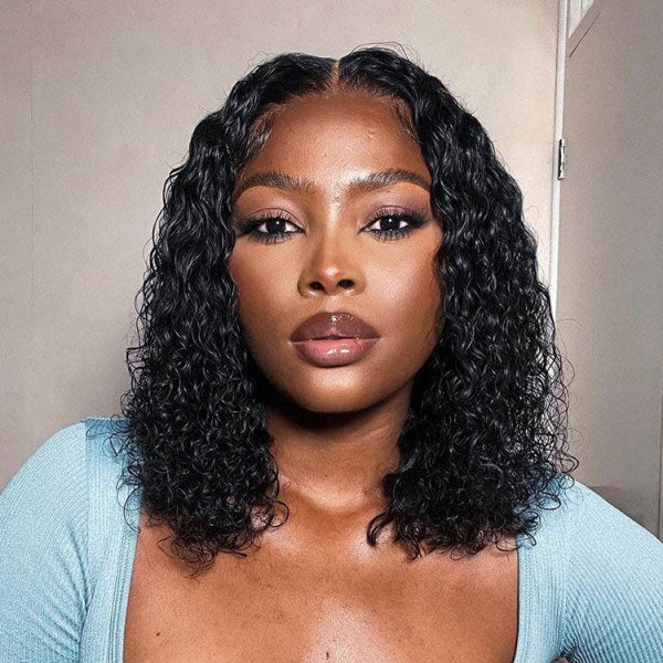 220% Density 12 0r 14 Inch Short Bob Lace Closure Wig Pre Plucked Pre Bleached Human Hair Wig For Black Women