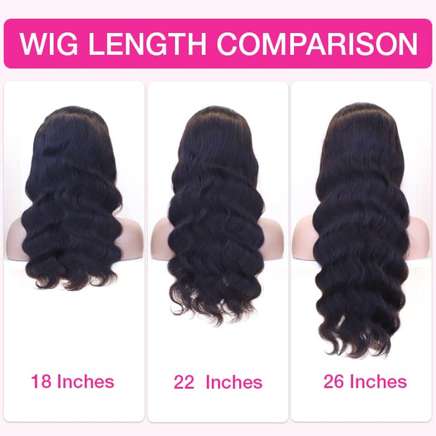 280% Luxury Density 13X6 Full HD Lace Body Wave Lace Frontal Wig Pre Bleached Pre Plucked Super Thick Human Hair Wig