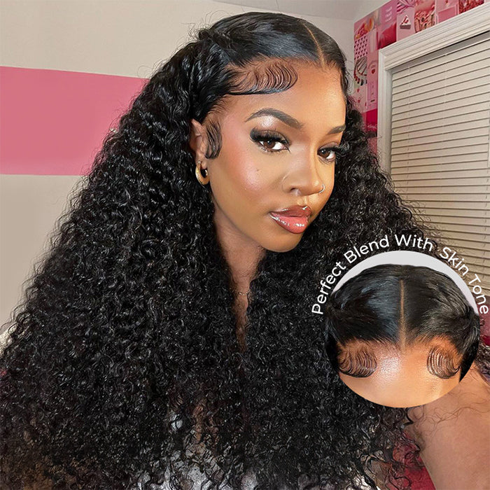 280% Bouncy Curly HD Lace Frontal Wig Upgraded 8X5 13X6 Parting Max Glueless Human Hair Wigs