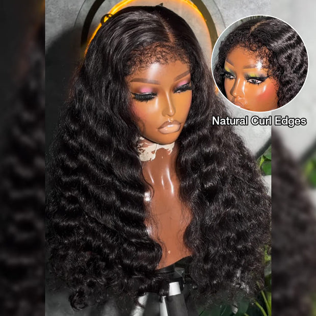 4C Edges  Glueless 250% High Dense Loose Deep Wave