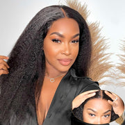 Cynosure Pre Everything New Yaki Straight Glueless Wig Pre Cut 13X6 HD Lace Human Hair Wigs