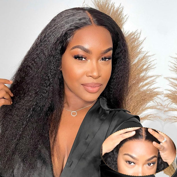 Cynosure Pre Everything New Yaki Straight Glueless Wig Pre Cut 13X6 HD Lace Human Hair Wigs